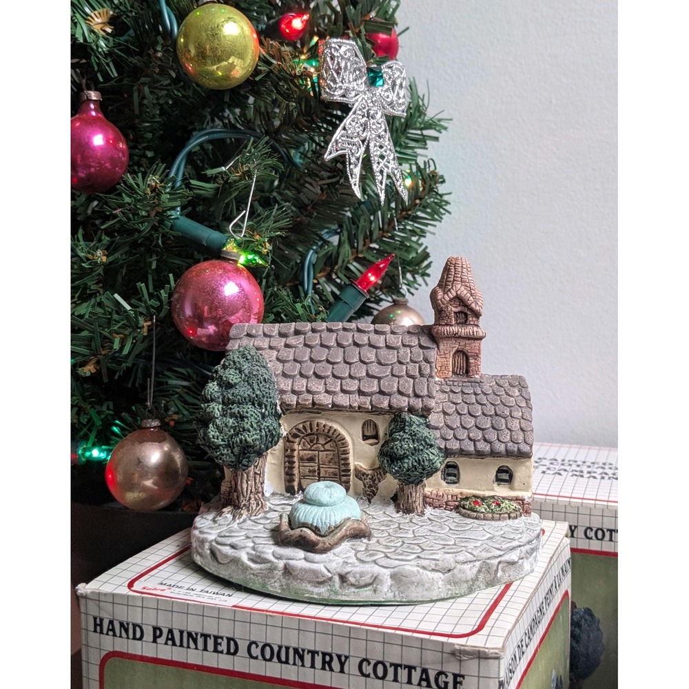 Vintage Christmas Village House Sabre Country Cottage Taiwan Original Box #6